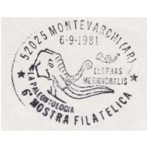 Mammuthus meridionalis on poststamp of Italy 1981