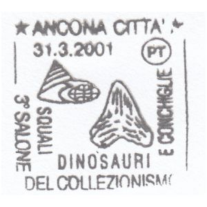 Fossils on postmark of Italy 2001