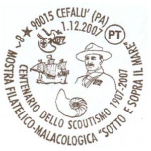 Fossils on postmark of Italy 2007