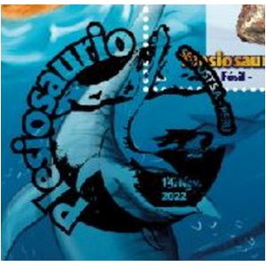Plesiosaur on commemorative postmark of Peru 2022