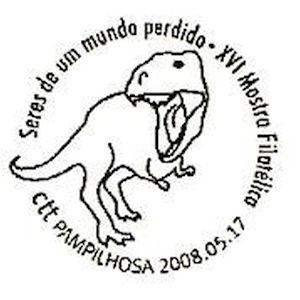 Dinosaur on commemorative postmark of Portugal 2008