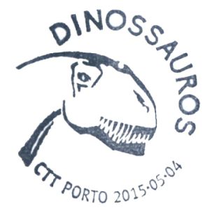 Dinosaur on commemorative postmark of Portugal 2015