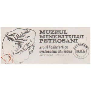 Plant fossil on commemorative postmarks of Romania 1982