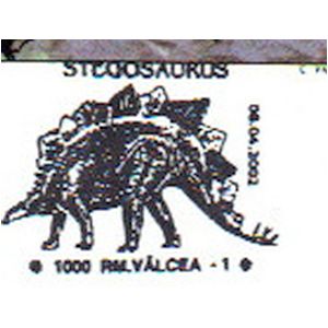 Stegosaurus dinosaurs on commemorative postmarks of Romania 2002