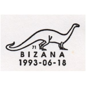 Dinosaur on postmark of Transkei 1993