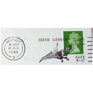 Pterosaurus on postmark of UK 1988