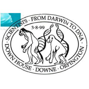 Charles Darwin on postmark of UK 1999