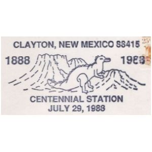 Dinosaur on postmark of USA 1988