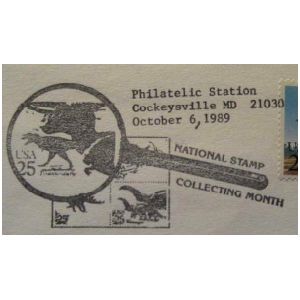 Dinosaurs on postmark of USA 1989