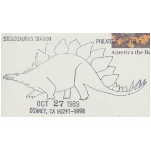 Stegosaurus  on postmark of USA 1989