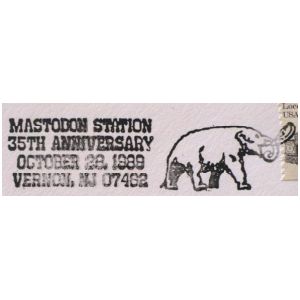 Mastodon  on postmark of USA 1989
