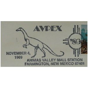 Dinosaur  on postmark of USA 1989