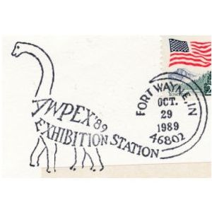 Dinosaur  on postmark of USA 1989
