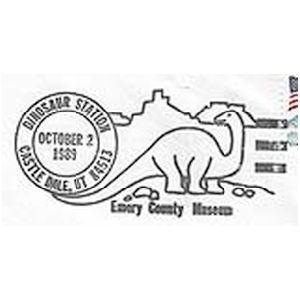 Stegosaurus on postmark of USA 1989