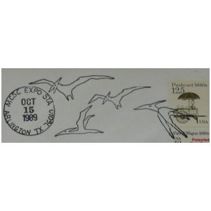 Pteranodons on postmark of USA 1989