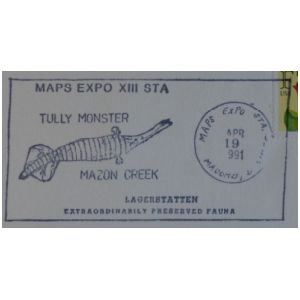 Tully Monster on postmark of USA 1991