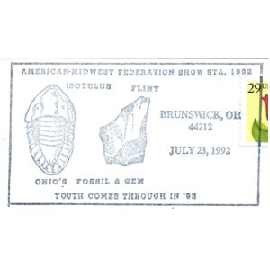 Trilobite on postmark of USA 1992