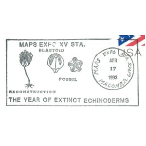 Echinorems on postmark of USA 1993