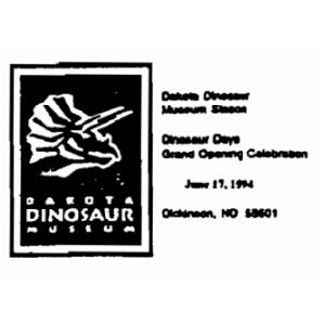 Triceratops dinosaur on postmark of USA 1994