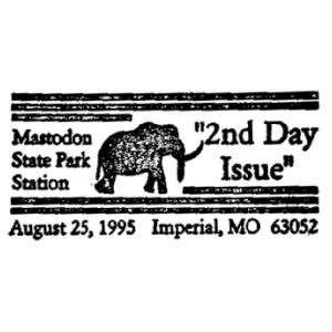 Mastodon on postmark of USA 1995