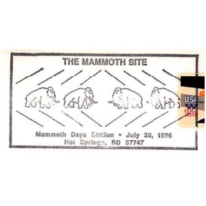 Mammoths on postmark of USA 1996