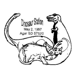 Dinosaur on postmark of USA 1997
