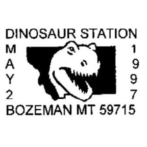 T-rex dinosaur on postmark of USA 1997