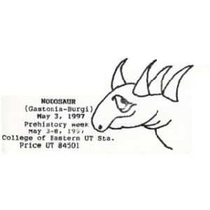 Modosaur dinosaur on postmark of USA 1997