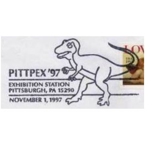 Dinosaur  dinosaur on postmark of USA 1997