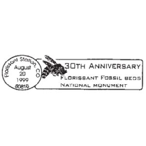 Prehistoric insect on postmark of USA 1999