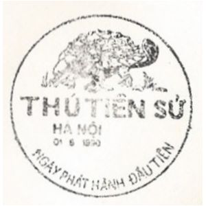 Dinosaurs on postmark of Vietnam 1990