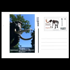 Mammuthus primigenius from Siegsdorf on postal stationery of Germany 2015