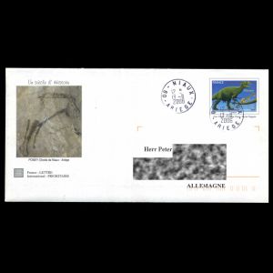 Post Stationery of France 2006 with imprinted stamp of Allosaurus dinosaur