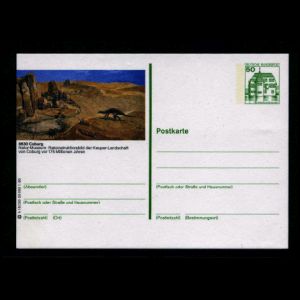 Reconstruction of prehistoric life on postal stationery of Germany 1980