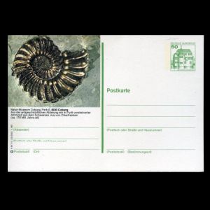 Ammonite on postal stationery of Germany 1980