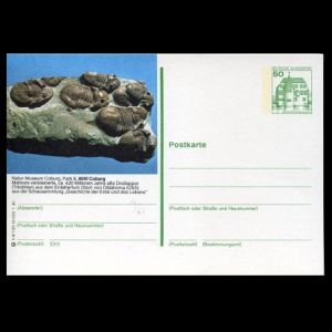 Trilobite on postal stationery of Germany 1980