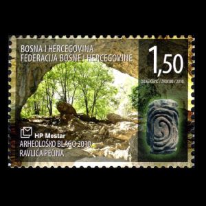 Archeological treasure - Ravlica cave on stamp of Bosnia and Herzogovina 2010