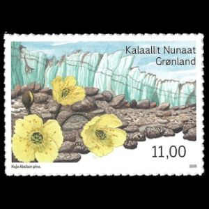 Arctic deserts at Kangerlussuaq on post stamps of Greenland 2020