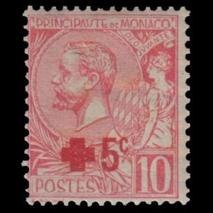 Prince Albert I on definitive stamps of Monaco 1914
