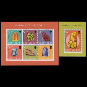 Amber and minerals stamps of Montserrat 2013