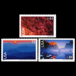Landscapes of Bryce Canyon National Park  and Yosemite National Park on stamp of USA 2006
