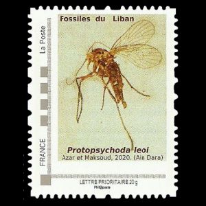 Prehistoric insect of Lebanon on stamp of France 2020