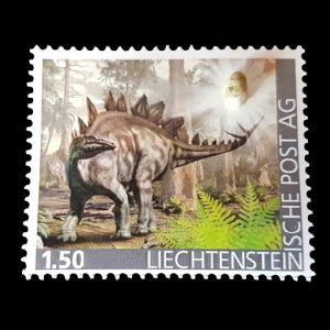 Stegosaurus dinosaur on personalized stamp of Liechtenstein 2020