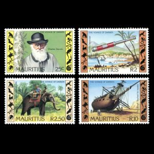 Charles Darwin on stamp of Mauritius 1982