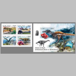 Dinosaurs and other prehistoric animals on stamps of Angola 2018