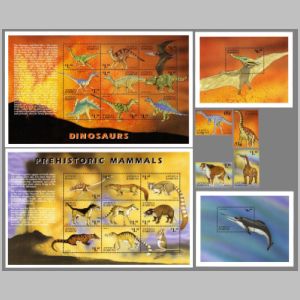 Dinosaurs and other prehistoric animals on stamps of Antigua and Barbuda 1999