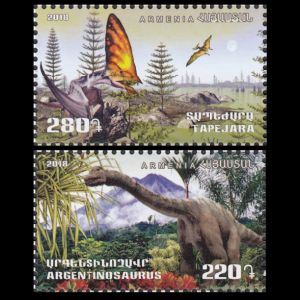 Tepejara and Argentinosaurus on stamps of Armenia 2018