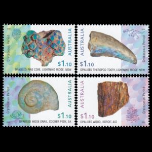 Opalised fossils on mint stamps of Australia 2020