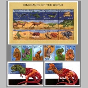 Dinosaurs on stamps of Antigua and Barbuda 1995