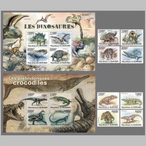 dinosaurs on stamps of Burundi 2011